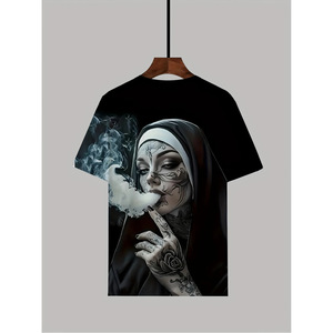 เสื้อยืดผ้าฝ้ายโอเวอร์ไซส์สำหรับทุกเพศเสื้อโอเวอร์ไซส์พิมพ์ลายว่างเปล่าดีไซน์กราฟิกสไตล์วินเทจ - Product Image 4