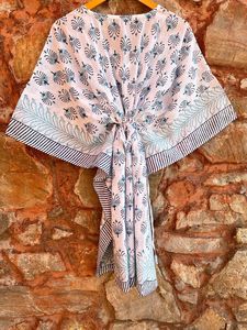 Caftan indien en coton à imprimé floral pour femmes tuniques de couverture de plage d'été confortables pour les fêtes et les sorties nocturnes nouvelle robe - Product Image 4