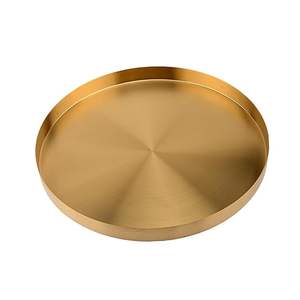 Plateau en métal doré, plateau de service, assiette décorative pour le salon, rangement de boissons, moderne, passe au lave-vaisselle, multifonctionnel, présentoir - Product Image 6