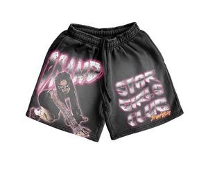 กางเกงขาสั้นเอวกลางคุณภาพสูง ผ้าฝ้ายวอร์สเตด 100% พิมพ์ลายพัฟฟ์ สไตล์วินเทจ สำหรับผู้ชาย - Product Image 6