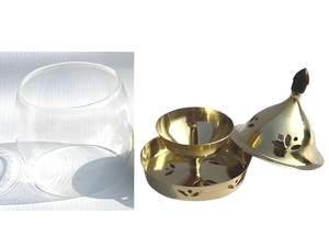 Latón de la mejor calidad Akhand Medium Jyoti Diya con elegante pantalla de vidrio para habitaciones Pooja decoraciones festivas originales - Product Image 4