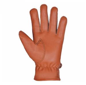 Gants en cuir de daim marron style basique pour hommes, gants thermiques à écran tactile pour cyclisme, pêche et usage décontracté - Product Image 3