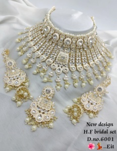 Conjunto de joyas chapadas en oro Kundan tradicional indio y conjunto de collar de cobre para mujeres y niñas accesorios indios joyería Mujer - Product Image 3