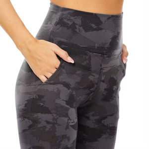 Pantalones deportivos de cintura cruzada con logotipo personalizado, mallas de mujer, mallas de entrenamiento, mallas de yoga sin costuras con tinte de corbata - Product Image 2