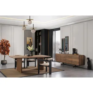 Discount New Modern Foshan Style Dining Room Furniture Set Table Chairs Console Cabinet (iDER Midas Dining Room)