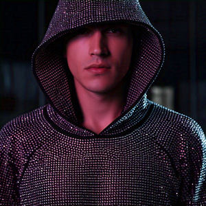 LOGO personnalisé 500GSM sweats à capuche surdimensionnés de haute qualité hommes col à capuche en coton automne saison impression blanc strass sweats à capuche pour hommes - Product Image 2