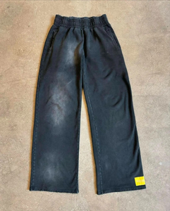 Custom Breathable Cotton Terry Acid Washed <b>Baggy</b> <b>Cargo</b> Trousers for Men <b>Women</b> Unisex High Waist Stacked Joggers Sweat <b>Pants</b> - Product Image 1