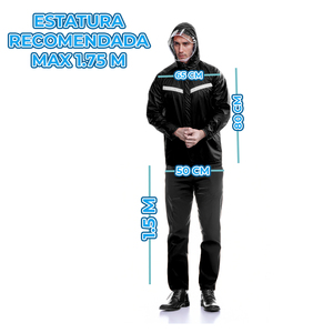 2-Piece <b>Waterproof</b> Rain Suit with Visor and Reflective Strips - Product Image 6