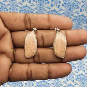 Pendientes colgantes bohemios de Plata de Ley 925, parte superior plana, jaspe, gota de piedra preciosa, Perla principal, gran Idea de regalo de fiesta de boda para mujer - Product Image 1