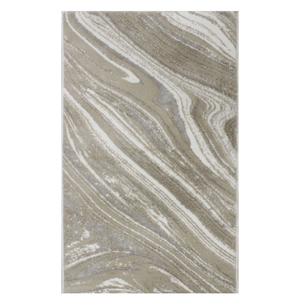 Alfombra de Baño Rectangular Anathi de 70x120cm, Color Crudo/Beige/Polvo, de Algodón Reciclado con Patrón Abstracto Jacquard, Estilo Moderno - Product Image 2