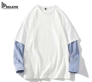 Camiseta Personalizada de Algodón 100%, Cuello Redondo, Gruesa, Doble Capa, con Estampado Personalizado, Camisetas de Algodón con Letras, Mangas de Moda para Hombre - Product Image 3