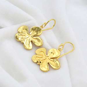 New Design Cute Small Size Flower Brass <b>Dangle</b> <b>Earrings</b> Elegant Ethnic <b>Earring</b> For Women 18k <b>Gold</b> Plated Wholesale Drop <b>Earring</b> - Product Image 3
