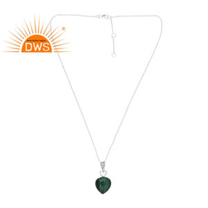 Venta caliente plata esterlina oxidada malaquita natural piedras preciosas colgante collar joyería fabricante - Product Image 1