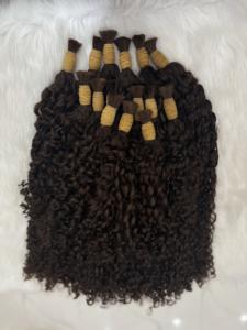 วิกต่อผมมนุษย์แบบหยิกสีน้ำตาลเวียดนามเรียงกันเป็นกลุ่ม - Product Image 4