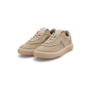Pour les baskets Valentino en daim brillant contrastées - Beige - Product Image 4
