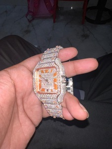 Montre Hip Hop Ice de luxe pour hommes Bling Diamond Silver White Square Bracelet en acier inoxydable pour mouvement à Quartz suisse Style Antique - Product Image 5