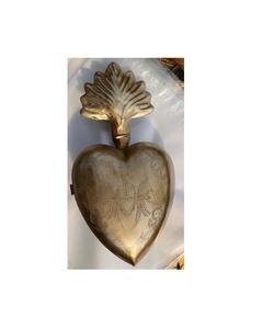 Metal Colgante Sagrado Corazón Pequeño Oro Corazón Plano Católico Oro - Product Image 2