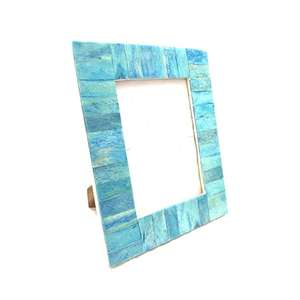 Cadre photo carré en résine avec incrustation d'os fait à la main, écologique, durable, pour la décoration murale de la maison, de la chambre à coucher, du salon - Product Image 4