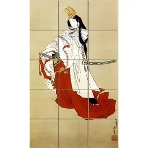 Hokusai arte japonés cocina pared Mural bailarina por Hokusai mármol cerámica Backsplash azulejo - Product Image 1