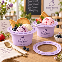 Emballage personnalisé AT PACK pour coupes à glace avec logo pour les boutiques de gelato, les cafés, les desserts à emporter, l'image de marque, emballage alimentaire haut de gamme