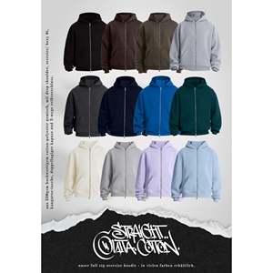 Oversize <b>Full</b> <b>Zip</b> <b>Hoodie</b> in Melange Grey-100% Cotton Streetwear XXS - Product Image 6