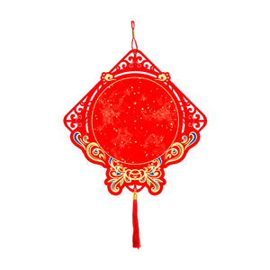 การ์ดแขวนตกแต่งกระดาษสีแดงลายอักษรมงคลสำหรับเทศกาลตรุษจีน - Product Image 4