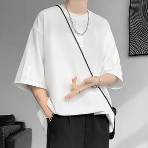 T-shirt en coton 250g/m2 surdimensionné avec impression personnalisée pour hommes, T-shirt uni vierge de haute qualité à motif uni de grande taille - Product Image 2