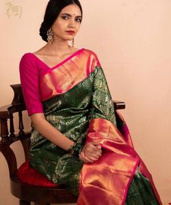 Diseño geométrico elegante Banarasi Saree con detalles de lucha para una elegancia atemporal. ROPA PRENDA - Product Image 4