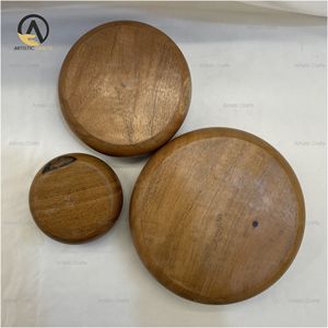 Bols de service à salade en bois Ensemble de bols de service à salade de fruits en bois naturel - Product Image 4