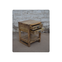 Meubles en bois de manguier vintage faits à la main sur mesure, table de chevet moderne à 2 portes, multifonctionnelle, hauteur réglable, couleur naturelle