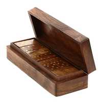 Set di Domino 28 Pezzi Doppio 6 Personalizzato in Melamina Dipinta con Scatola in Legno