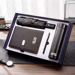 Juego de regalo corporativo con logotipo personalizado para profesionales, cuaderno de cuero PU, bolígrafo, paraguas, USB y banco de energía para profesionales - Product Image 4