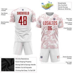 Camiseta de uniforme de fútbol transpirable con estampado de algodón 100% Digital personalizado hecha en Pakistán, ropa de equipo de diseño propio con cuello en V - Product Image 3