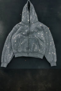 Sudadera con Capucha de Invierno para Hombre, Logotipo Personalizado, Pedrería, 100% Algodón, Felpa, Secado Rápido, Sudadera con Capucha de Longitud Regular, Alta Calidad - Product Image 4