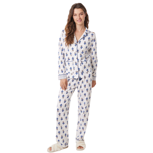 100% Hữu Cơ Ultra-Mềm Mại Cotton Thoáng Khí Cho Tencel Của Phụ Nữ Sang Trọng Thanh Lịch Nhiệt Pajama Thiết Lập Tùy Chỉnh OEM Odm - Product Image 1