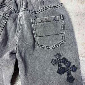 กางเกงยีนส์เดนิมทรงขากว้าง ดีไซน์เนอร์แบรนด์หรู คุณภาพสูง สไตล์วินเทจ 3 มิติ กันน้ำ เป็นมิตรกับสิ่งแวดล้อม ทรงสลิมฟิต เอวกลาง สำหรับ - Product Image 3