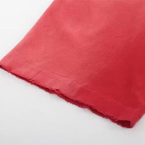 เสื้อยืดผ้าฝ้ายหนาทรงบ็อกซี่ใส่ได้กับแสงแดดเสื้อยืดฮิปฮอปโอเวอร์ไซส์สไตล์วินเทจฟอกสี - Product Image 3