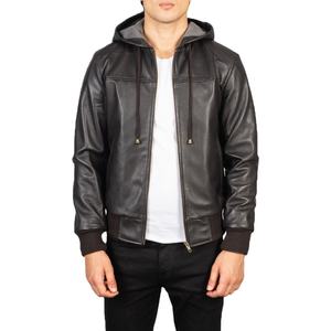 Veste en cuir personnalisée de haute qualité hommes femmes classique noir solide fermeture éclair poches moto cyclisme vestes en cuir - Product Image 1