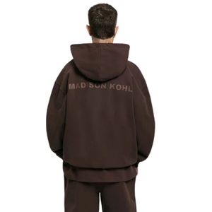 Custom Core Oversized OTH Hoodie <b>Brown</b> Heavyweight Cotton <b>Fleece</b> Streetwear Relaxed Fit Double Lined Hood Modern Luxury Apparel - Product Image 2