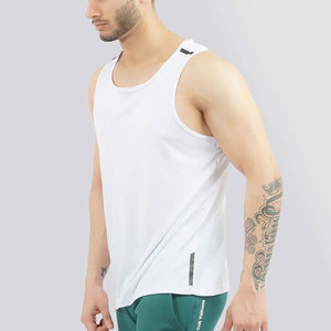 Débardeurs à col rond légers respirants à séchage rapide Spandex/Polyester Sublimé Veste de course Gym Singlet sans couture pour hommes - Product Image 4