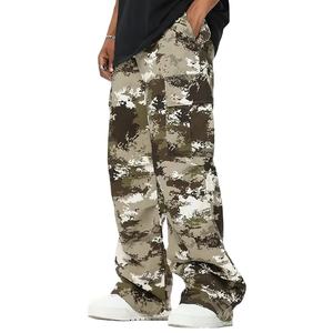 กางเกงยีนส์ทรงหลวมสไตล์วินเทจสำหรับผู้ชาย ปักโลโก้ตามสั่ง มีกระเป๋า ทรงตรง ขากว้าง เอวกลาง สไตล์ลำลอง สตรีทแวร์ - Product Image 1