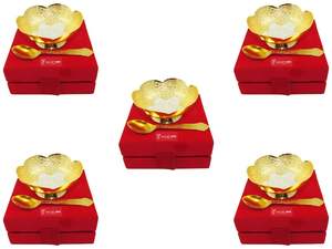 ชามเสิร์ฟทรงดอกบัวชุบทองเงินขนาด4นิ้วชามทองเหลืองสำหรับตกแต่งของขวัญคืนของขวัญสำหรับงานแต่งงาน - Product Image 2