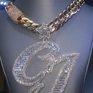 Pendentifs personnalisés de haute qualité en argent sterling 925 plaqué platine, hip hop, sertis de diamants moissanite, unisexe, personnalisables - Product Image 4