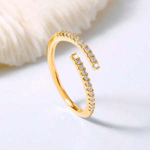 Bague réglable en laiton plaqué or 18 carats, motif numéro, style minimaliste Nooxian, incrustation en forme de chiffre, cadeau pour toutes les occasions - Product Image 1