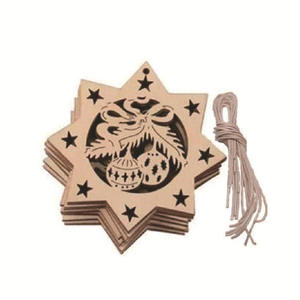 Ornement étoile en bois avec cerf Design personnalisé découpé au laser décoration de noël à la main contreplaqué artisanat parfait vacances décor à la maison - Product Image 6
