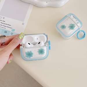 Funda Protectora de Lujo para Auriculares, Diseño de Flores Secas, TPU, Resistente a Impactos, para 2 Auriculares Intrauditivos, 12 Colores - Product Image 6