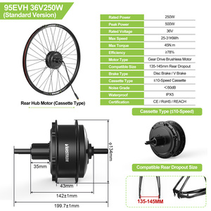 <span class=keywords><strong>Kit</strong></span> de Conversión para <span class=keywords><strong>Bicicleta</strong></span> <span class=keywords><strong>Eléctrica</strong></span> <span class=keywords><strong>con</strong></span> Motor Trasero Varstrom 36V 250W 95EVH, Disco de 26" 27.5" 700C, <span class=keywords><strong>con</strong></span> Pantalla EKD01 (Stock en el Reino Unido) - Product Image 3