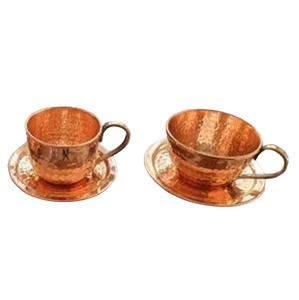 Vente chaude cuivre pur avec deux tasses bouilloire à thé avec poignée isolée Look Premium Design gaufré verres articles utilitaires - Product Image 5