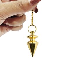 A ++ Latón-Cobre Chapado en oro y plata Artesanía de metal Terapia de cristal Meditación inspiradora Péndulo de radiestesia