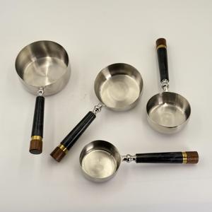 Unique Stainless Steel <b>Measuring</b> <b>Cup</b> With Decorative Resin & Wooden Handle Offering Usage Along With Stylish Addition To Home - Product Image 1